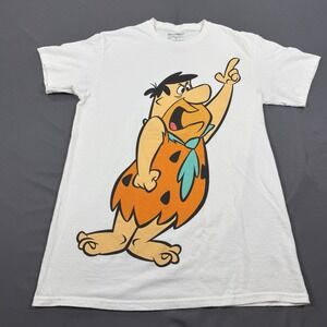 Flintstones Fred Flintstone Shirt Mens Small White Graphic Tee Hanna-Barbera